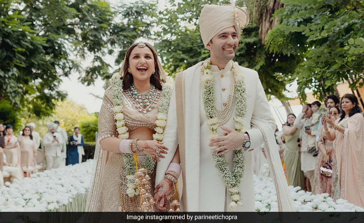 In An Ivory <i>Sherwani</i>, Raghav Chadha Was An Elegant Match For His Bride Parineeti Chopra