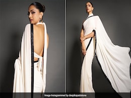 Deepika Padukone Backless In A White And Black <i>Saree</i>, Enough Said Deepika Padukone Backless In A White And Black <i>Saree</i>, Enough Said