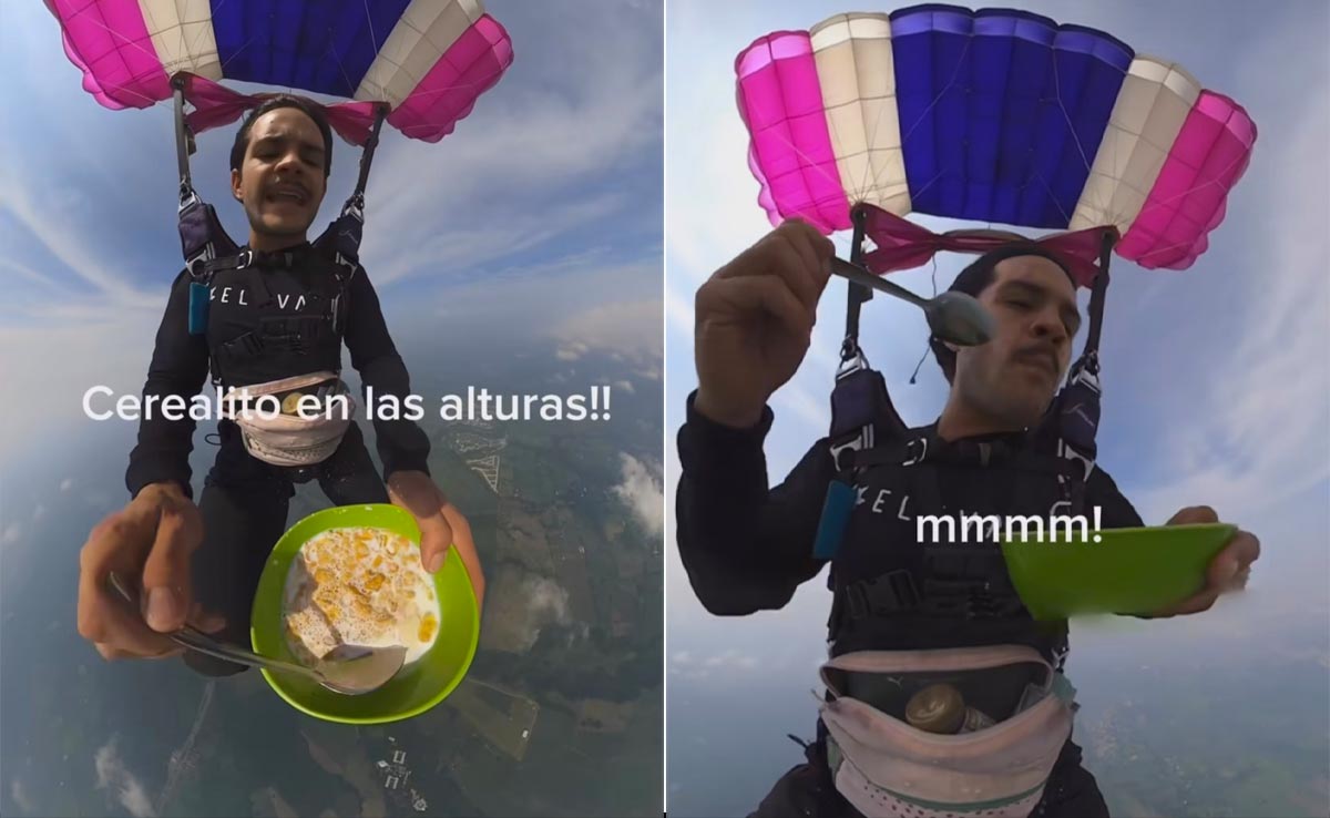 Wait, What? Skydiver Makes And Eats Cereal In The Air, Internet Reacts