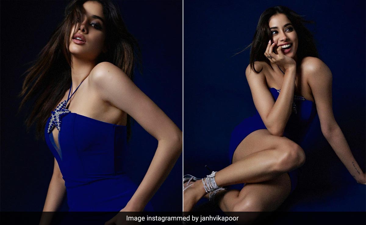 We'd Like The Weekend Blues That Janhvi Kapoor Is Serving In A Rs 80K Starfish Mini Dress