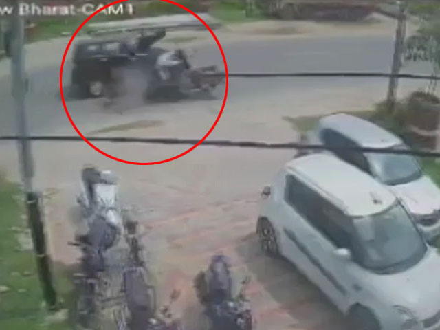Video: UP Man Tossed In Air As Speeding Car Hits His Bike, Dies