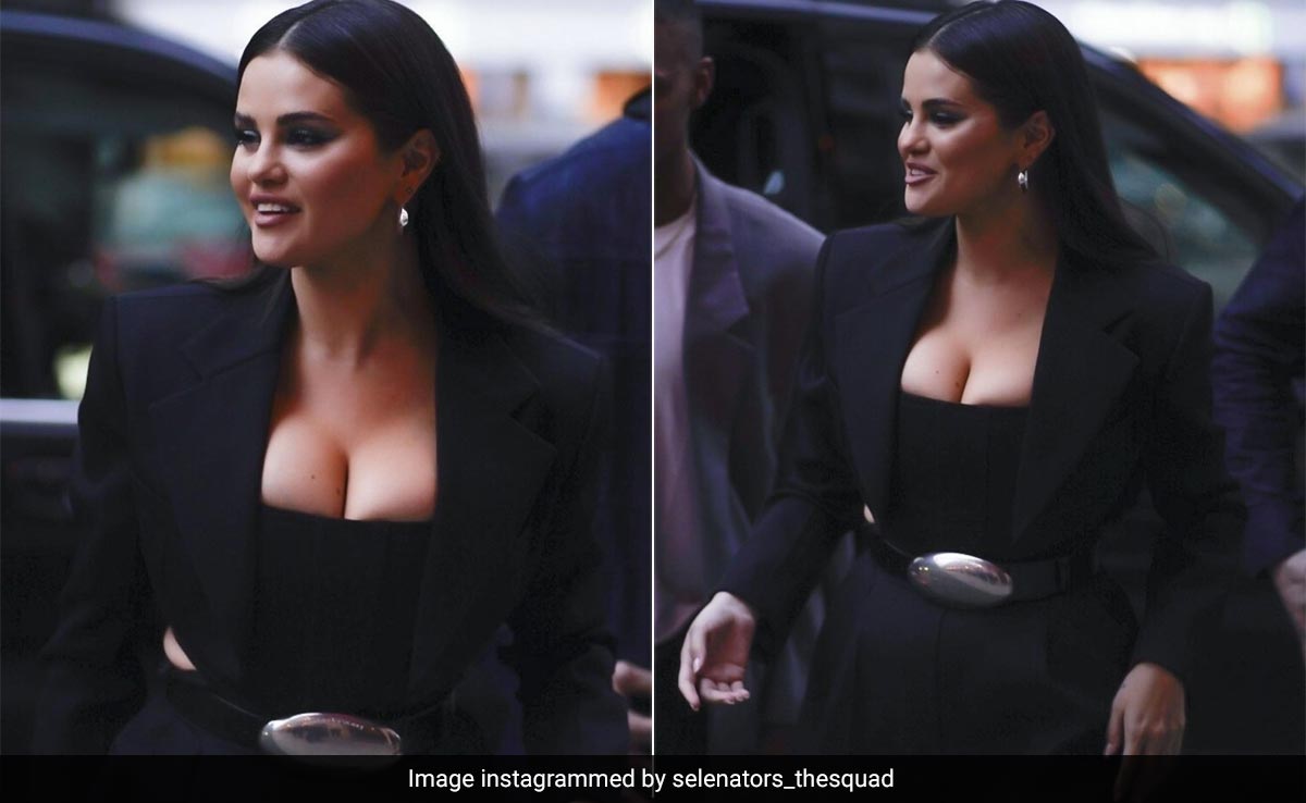 When In Paris, Selena Gomez Dressed In Black Denim Bustier Is The Ultimate Boss Lady