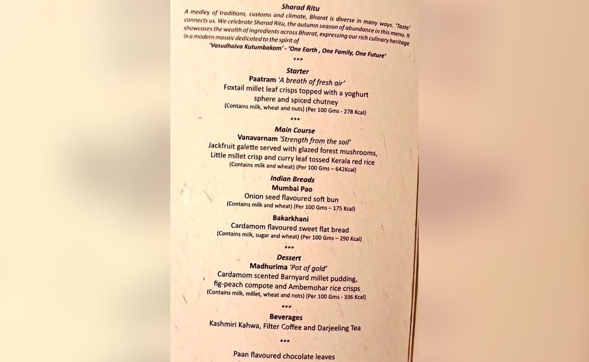 Foxtail Millet, Jackfruit, Kashmiri Kahwa On All-Veg Menu For G20 Leaders