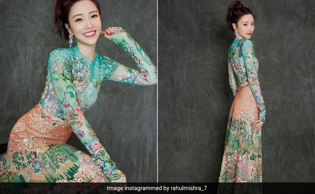 Zhang Chun Ye's Embellished Rahul Mishra Co-Ord Set Is Hand-Embroidered With Sequins And Magic