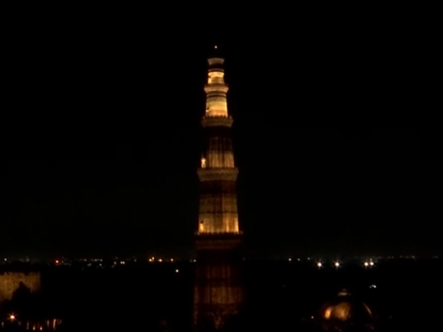 Laser Show Illuminates Qutub Minar Ahead Of G20