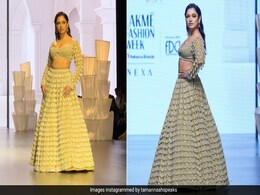 Tamannaah Bhatia's Shimmering <i>Lehenga</i> On The Ramp Dims The Light Of A Hundred Chandeliers Tamannaah Bhatia's Shimmering <i>Lehenga</i> On The Ramp Dims The Light Of A Hundred Chandeliers