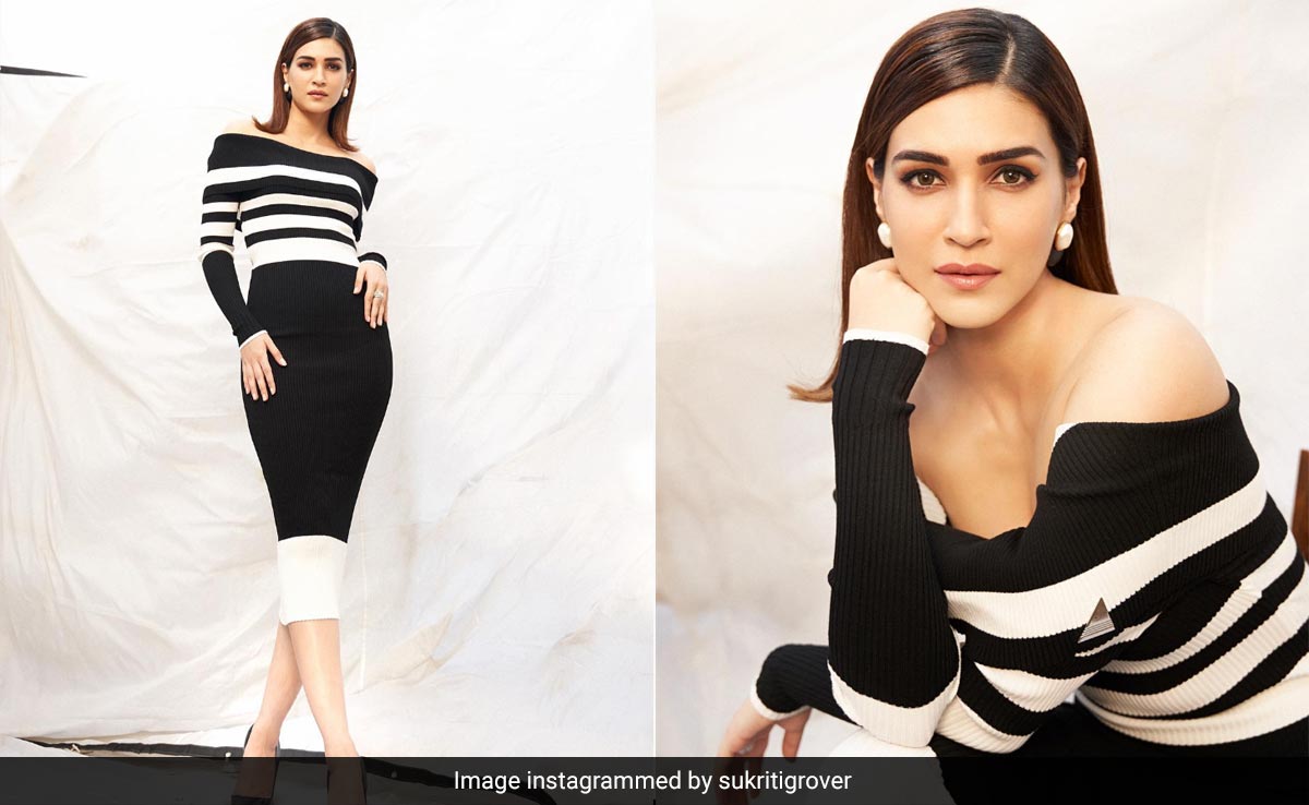 Kriti Sanon Makes <i>Big Boss</i> Moves In An Off-Shoulder Monochrome Midi
