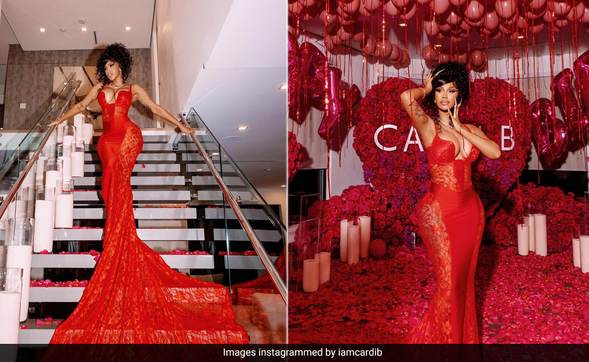 Cardi B's Red Lace Gown Rolls Birthday And A Valentine's Day Look Into One