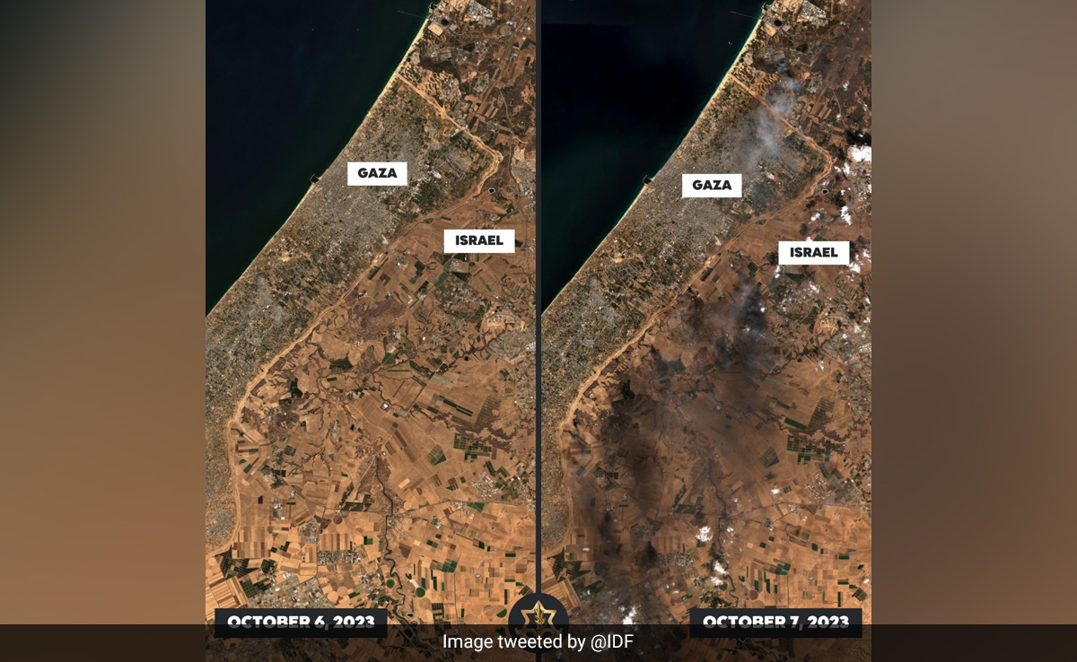 Satellite Image Shows Damage In Israel On First Day Of Hamas Attack