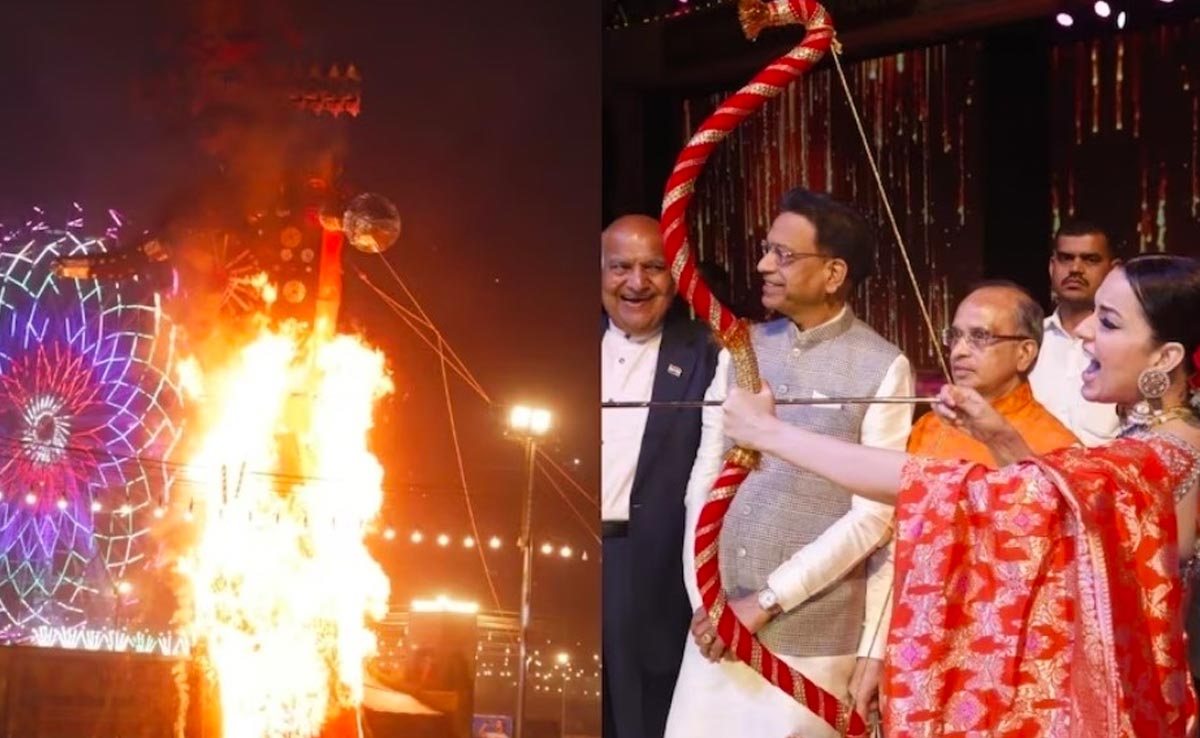 Kangana Ranaut ने दिल्ली में किया रावण दहन, 'जय श्री राम' के नारे से गूंजा लाल किला मैदान