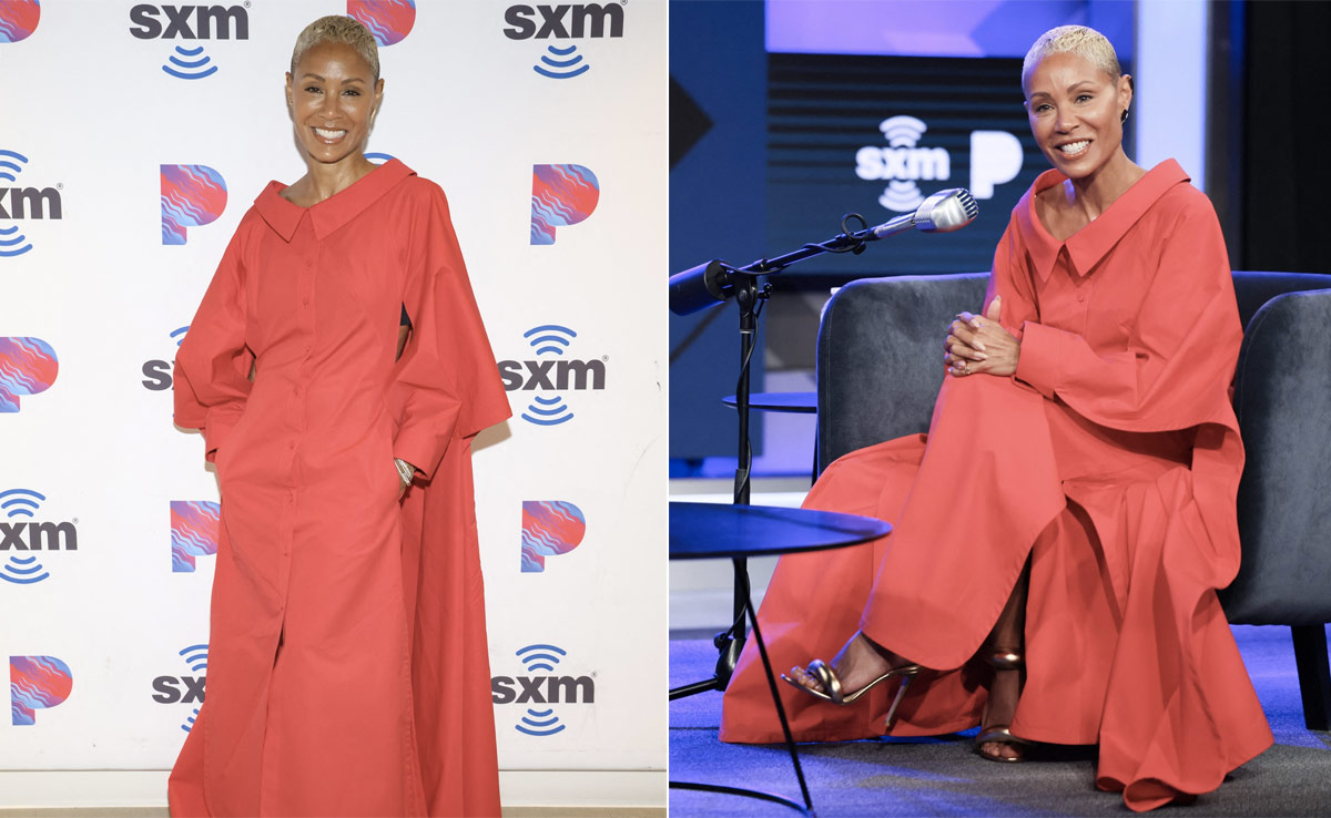 Jada Pinkett Smith's Red Cape Dress With A Collar And Pockets Is <i>Worthy</i> Of All Our Attention