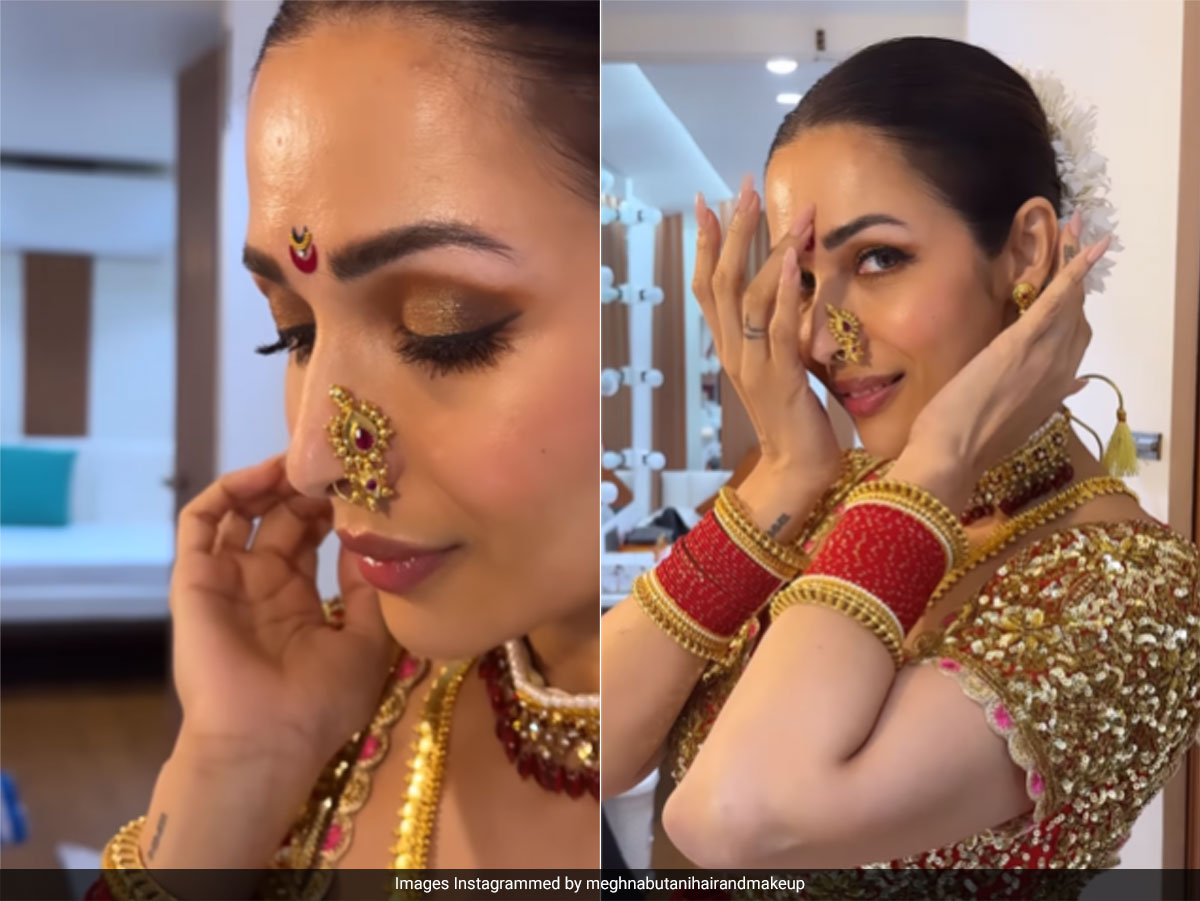 With Shimmery Eyeshadow And Radiant Skin, Malaika Arora's <i>Apsara</i> Avatar Is The Epitome Of Ethnic Glam