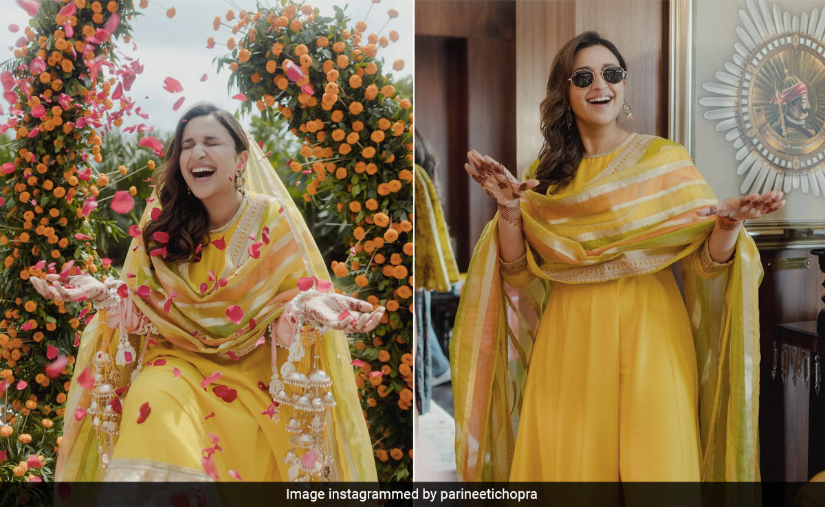 Parineeti Chopra Was Radiant With Bridal Bliss In A Yellow <i>Salwar</i> Suit For Her <i>Choora</i> Cermony