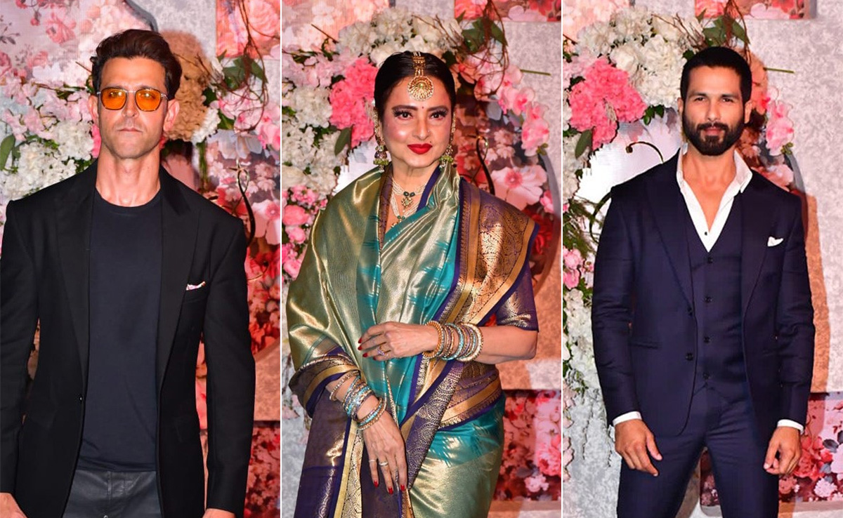 Hrithik Roshan, Rekha, Shahid Kapoor At A Starry Wedding