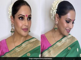 Fresh Greens With A Pop Of Pink Adds To Bipasha Basu's <i>Durga Ashtami</i> Festivities Fresh Greens With A Pop Of Pink Adds To Bipasha Basu's <i>Durga Ashtami</i> Festivities
