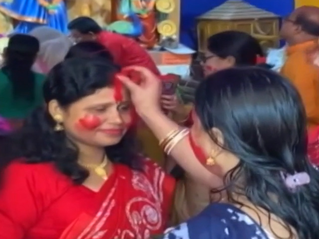 Sindoor Khela Marks End Of Durga Puja