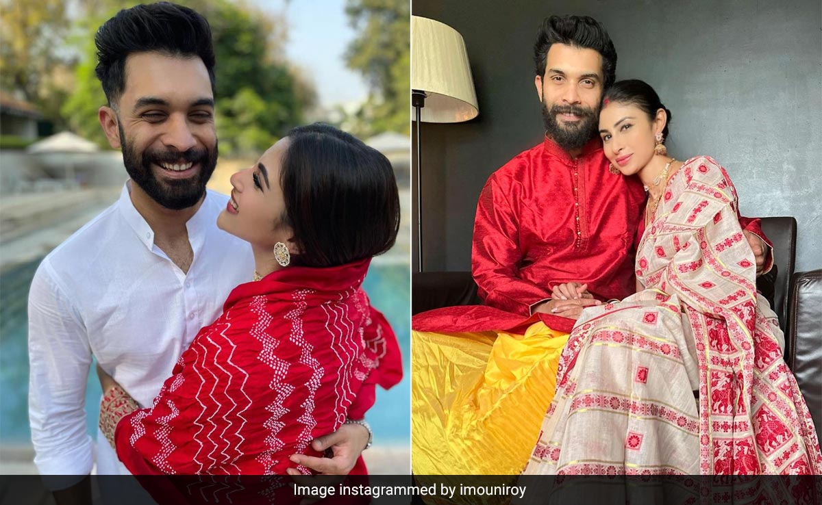 Mouni Roy And Suraj Nambiar's Red And White Festive Couple Style Is An Ethnic Dream Come True