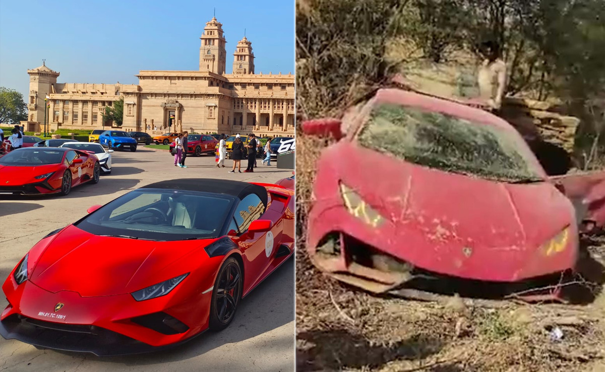 जोधपुर से जैसलमेर के लिए निकली सुपर कार लैंबॉर्गिनी क्रैश, 100 की स्पीड में हुआ हादसा, फिर