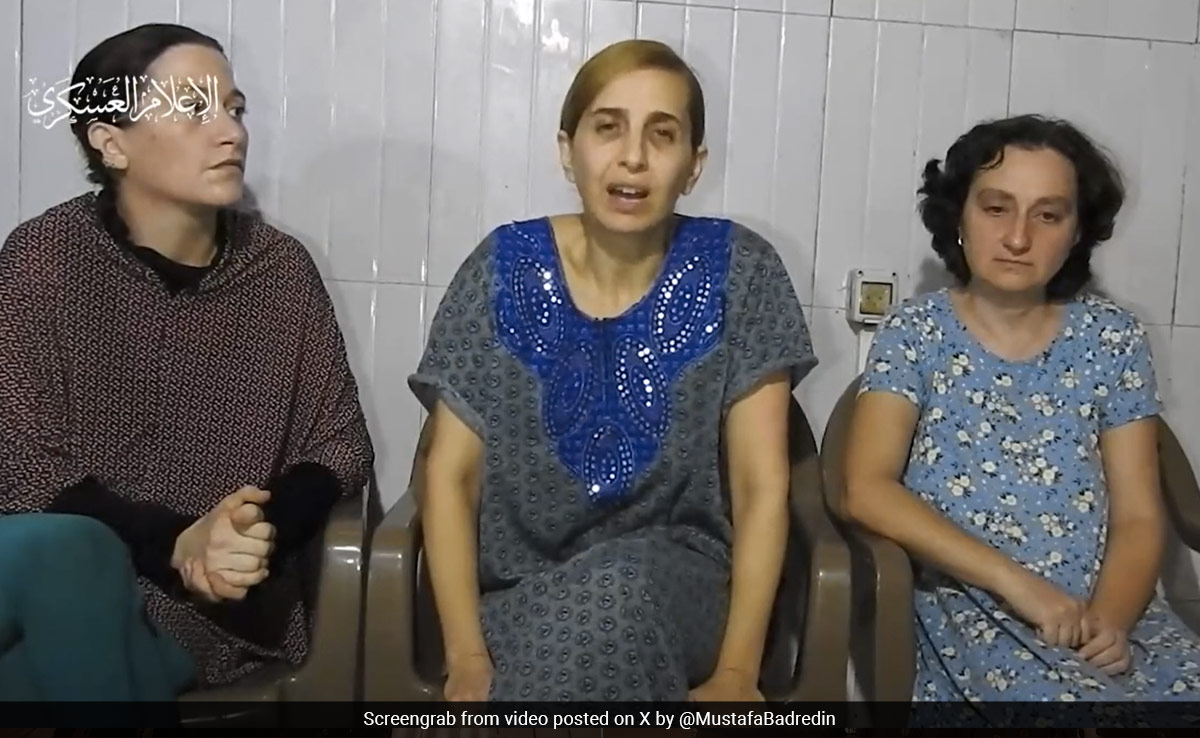 Hamas Releases Video Of 3 Women Hostages, Netanyahu Says "Cruel Propaganda"