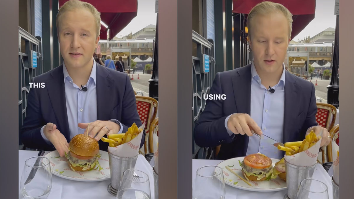 Watch: Man Explains How To Eat Burger In Formal Settings, Internet Puzzled