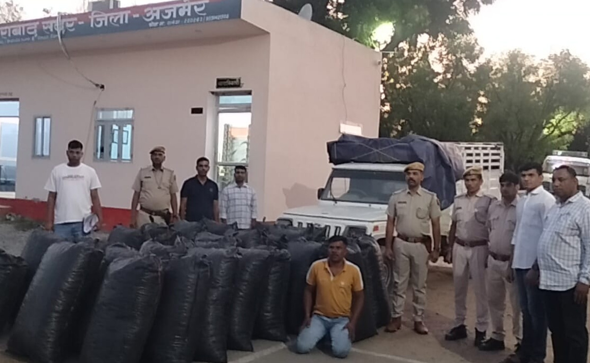 अजमेर: 600 KG डोडा पोस्त से भरी पिकअप को पकड़ा, 2 मादक पदार्थ तस्कर गिरफ़्तार