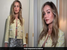 In Checkered Tweed Jacket And Silver-Sequinned Skirt, Brie Larson Is The Ultimate Chanel Girl In Paris In Checkered Tweed Jacket And Silver-Sequinned Skirt, Brie Larson Is The Ultimate Chanel Girl In Paris