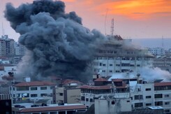 Watan Tower In Gaza Collapses In Israeli Airstrike Watan Tower In Gaza Collapses In Israeli Airstrike