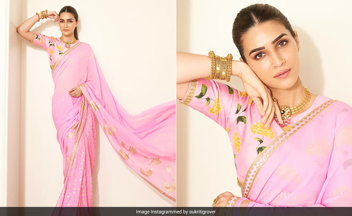 Kriti Sanon's Rs 18K Masaba Gupta <i>Saree</i> With A Floral Blouse Is A Fresh Take On Festive Fashion