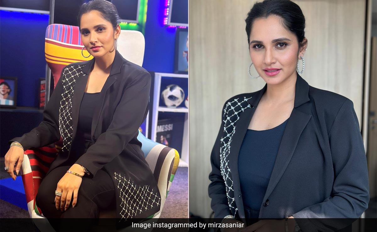 Sania Mirza's Black Embellished Pantsuit Is A Lesson In Power Dressing