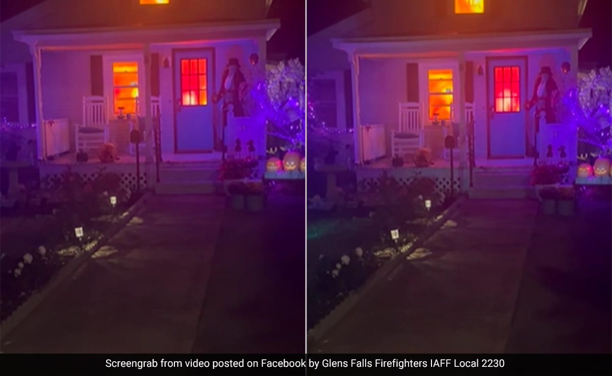 Watch: Firefighters In US Rush To Put Out House Fire, It Turned Out To Be ''Amazing Halloween Decor''