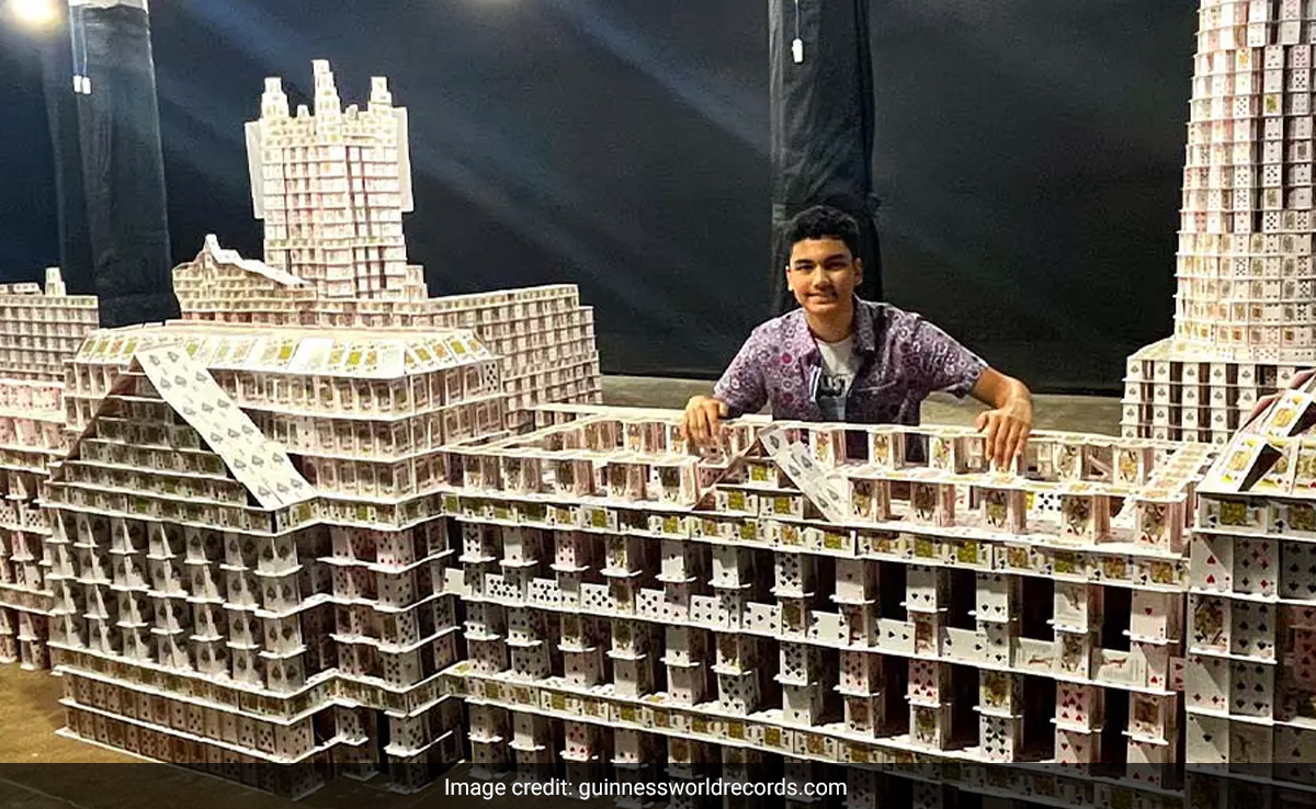 Kolkata Boy, 15, Sets Guinness World Record By Creating "Largest Playing Card Structure"