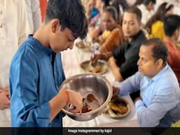 Durga Puja 2023: Kajol's Son Yug And Nephew Aaman Devgan Serve <i>Bhog</i>. See Pics Durga Puja 2023: Kajol's Son Yug And Nephew Aaman Devgan Serve <i>Bhog</i>. See Pics