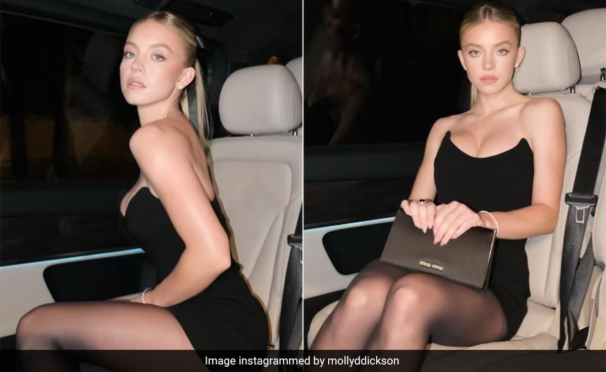 Sydney Sweeney In A Vintage Black Miu Miu Mini Puts The "Little" In "Little Black Dress"