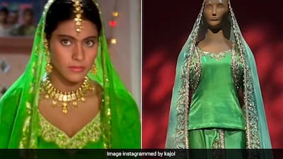 kajol green dress 28 Years After <i>Dilwale Dulhaniya Le Jayenge</i> Release, How Kajol's Iconic Manish Malhotra <i>Lehenga</i> Came To Life Winter Dresses