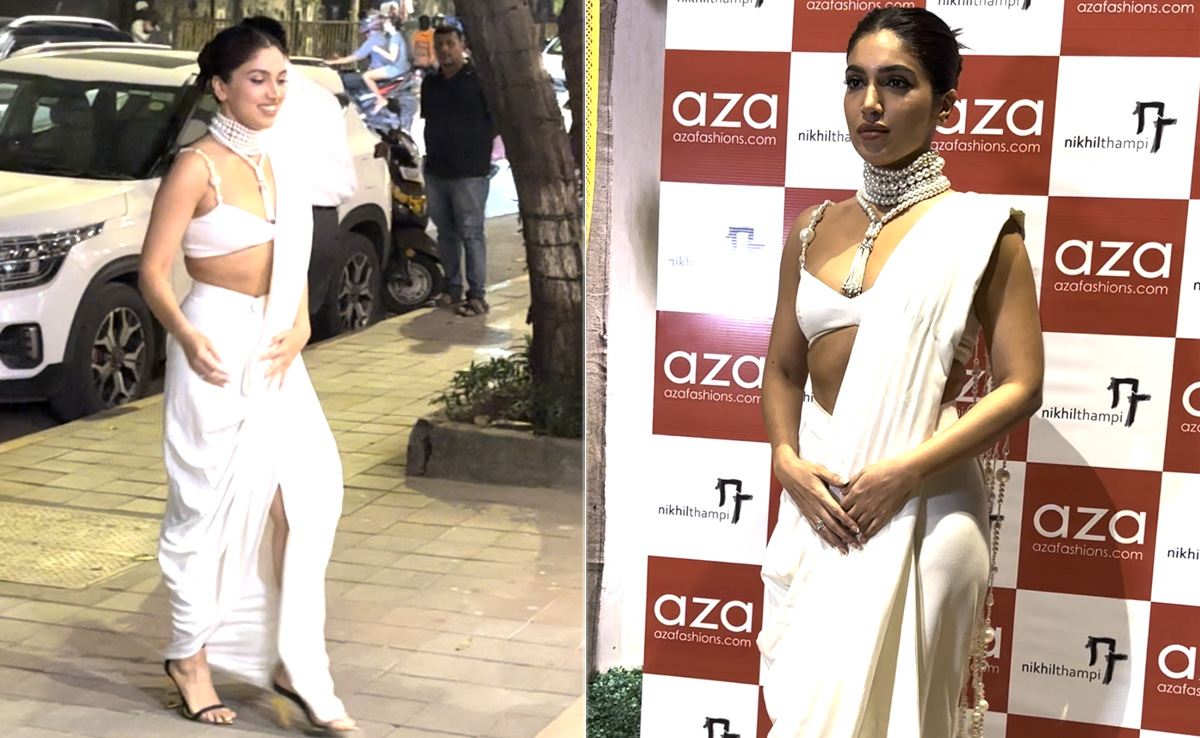 Bhumi Pednekar Is A Vision In A White <i>Saree</i>-torial Ensemble With Pearl Detailing