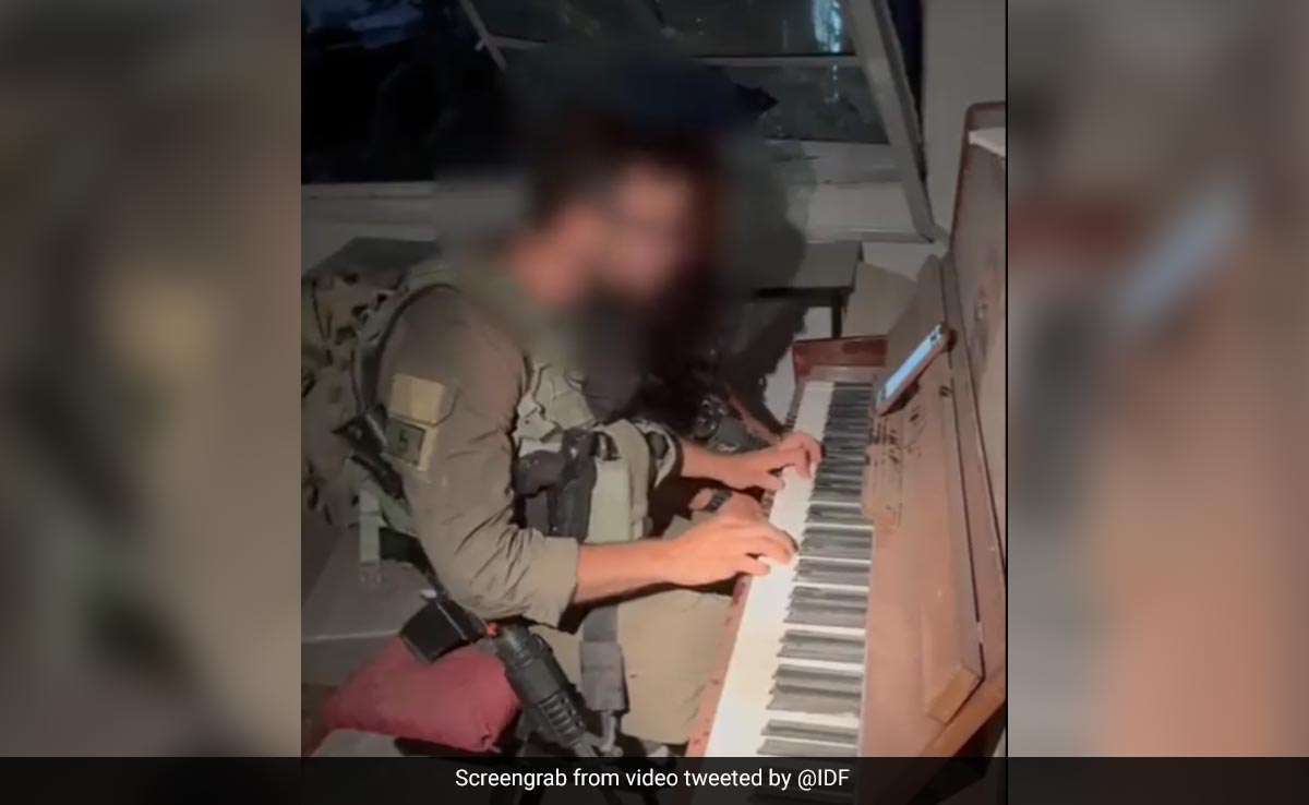 Watch: Israeli Soldier Sings National Anthem, Plays Piano In Home Destroyed By Hamas