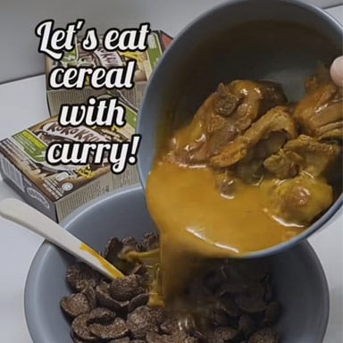 Viral Video: Vlogger Mixes Curry With Cereal - Internet Says, "My Eyes