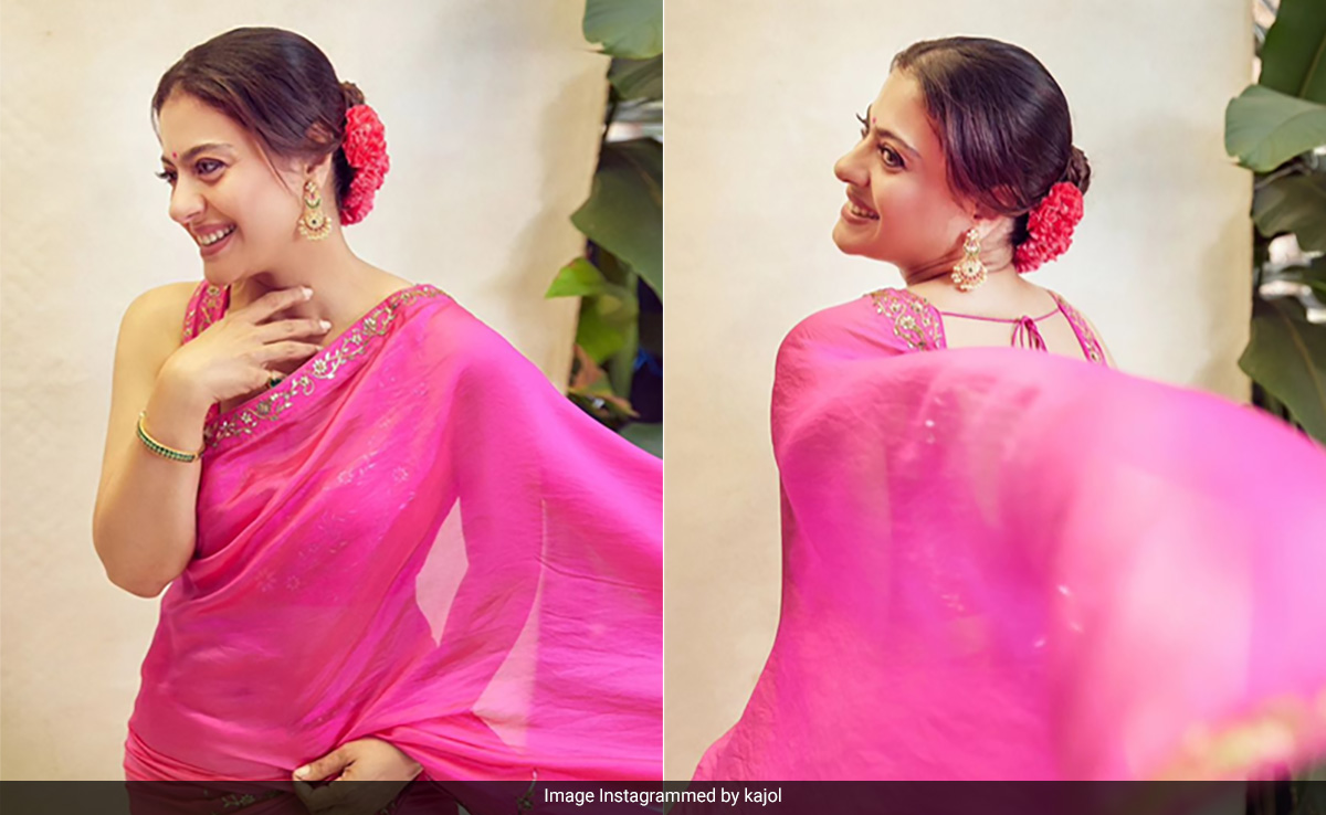 Traditional With A Modern Twist Reads Kajol's <i>Desi Barbie Saree</i> Style For "1st Day Of <i>Pujo</i>"