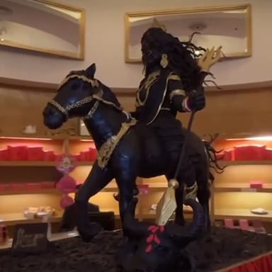 NDTV Visits Flurys Kolkata To See Special Maa Durga Idol Made With Chocolate For Durga Puja - Vimarsana News