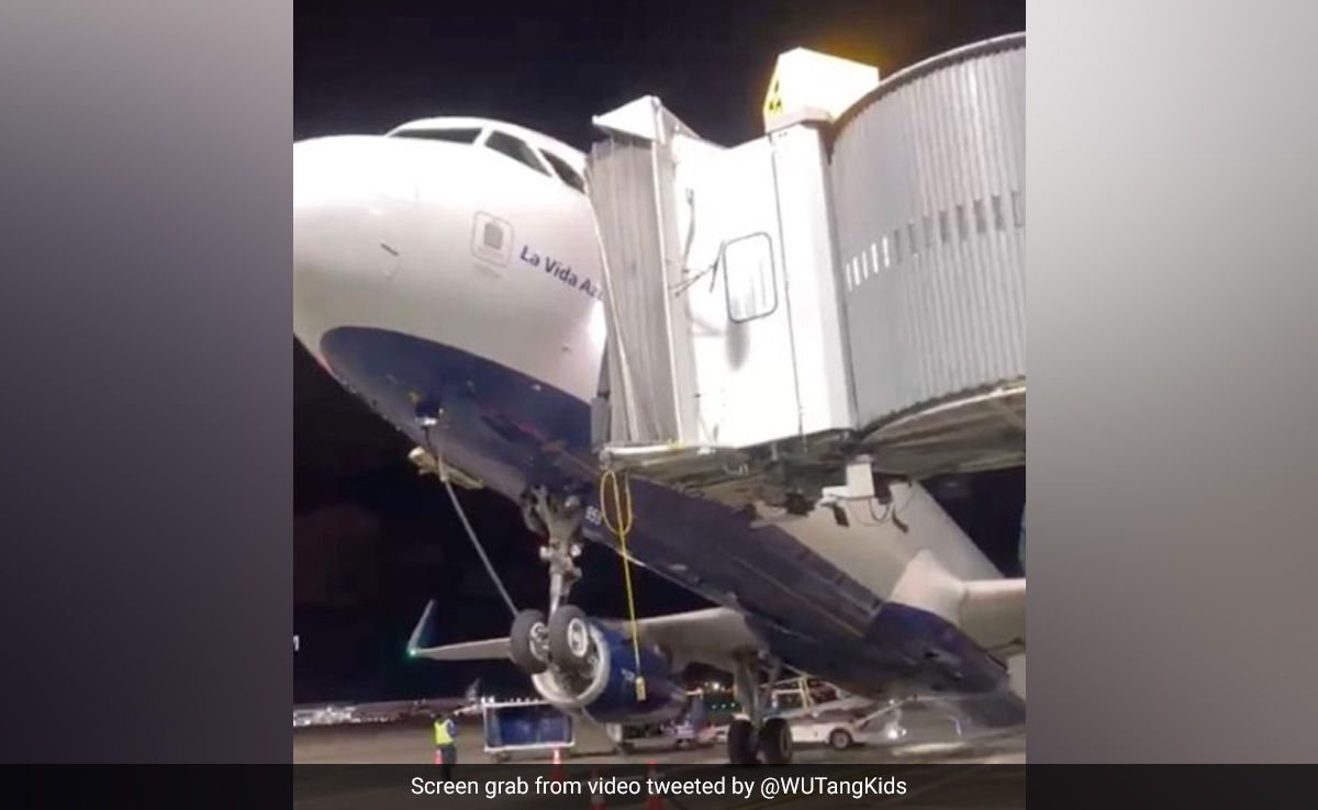 Watch: Plane In US Tips Backward As Passengers Exit Aircraft At JFK Airport