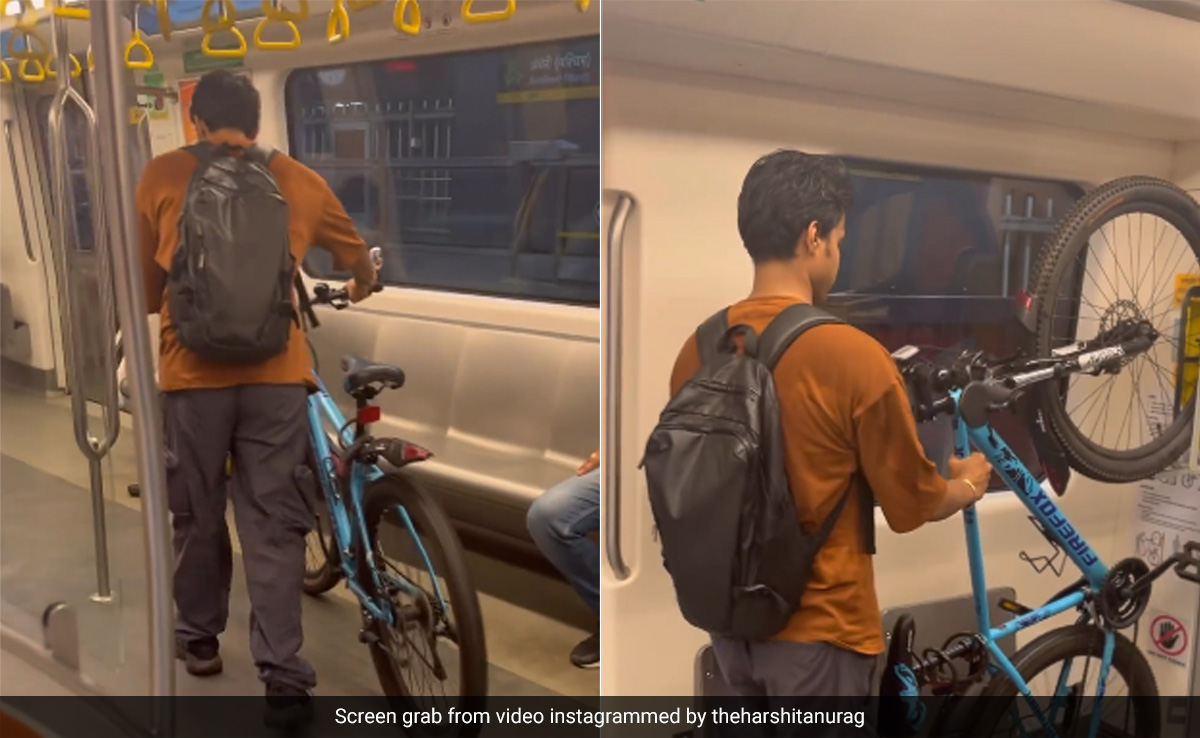 Watch: Man Travels On Mumbai Metro With His Bicycle, Calls It A ''Unique Adventure''