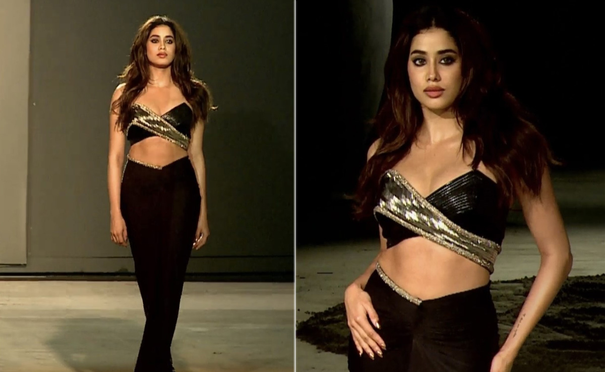 Janhvi Kapoor Dazzled In Gold And Black On The Amit Aggarwal Catwalk At Lakme Fashion Week 2023