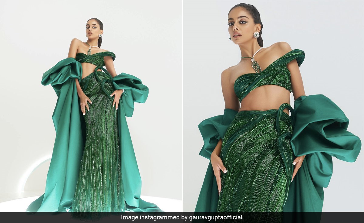 Banita Sandhu's Glittery Green Gaurav Gupta Ensemble Can Make A Fashion Statement In A Single Glance