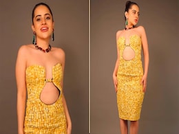 Uorfi Javed's Strapless Dress Made From Cigarette Butts Is The Newest Addition To Her Unique Style Files Uorfi Javed's Strapless Dress Made From Cigarette Butts Is The Newest Addition To Her Unique Style Files