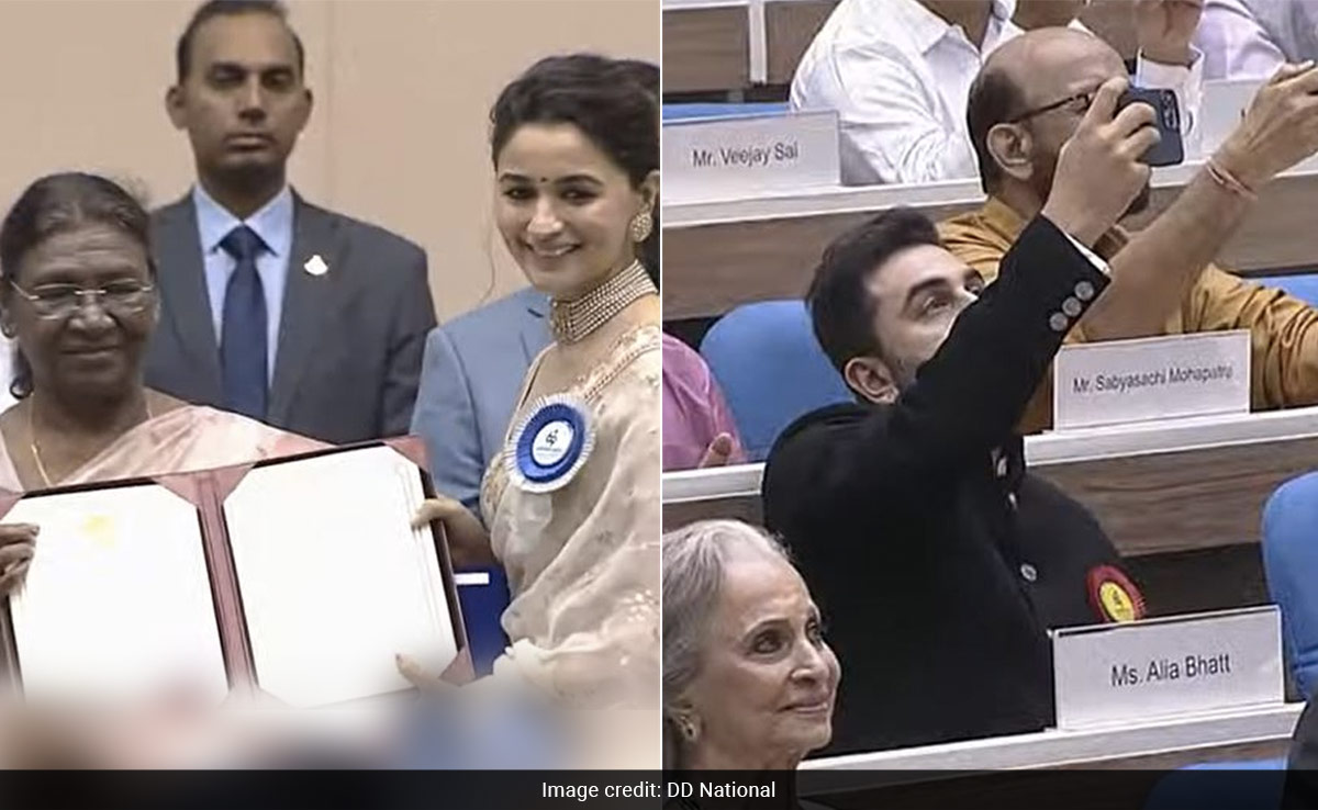 National Awards: Ranbir Kapoor Takes Photos Of Alia Bhatt Receiving Award
