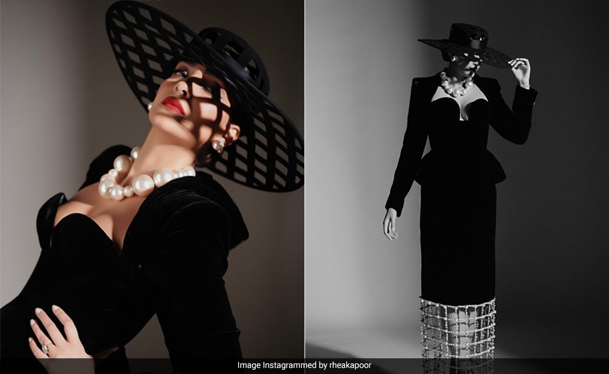 Sonam Kapoor Took A Retro Glam Turn In A Black Velvet Gown With A Pearl Cage Skirt At The Jio MAMI Film Festival