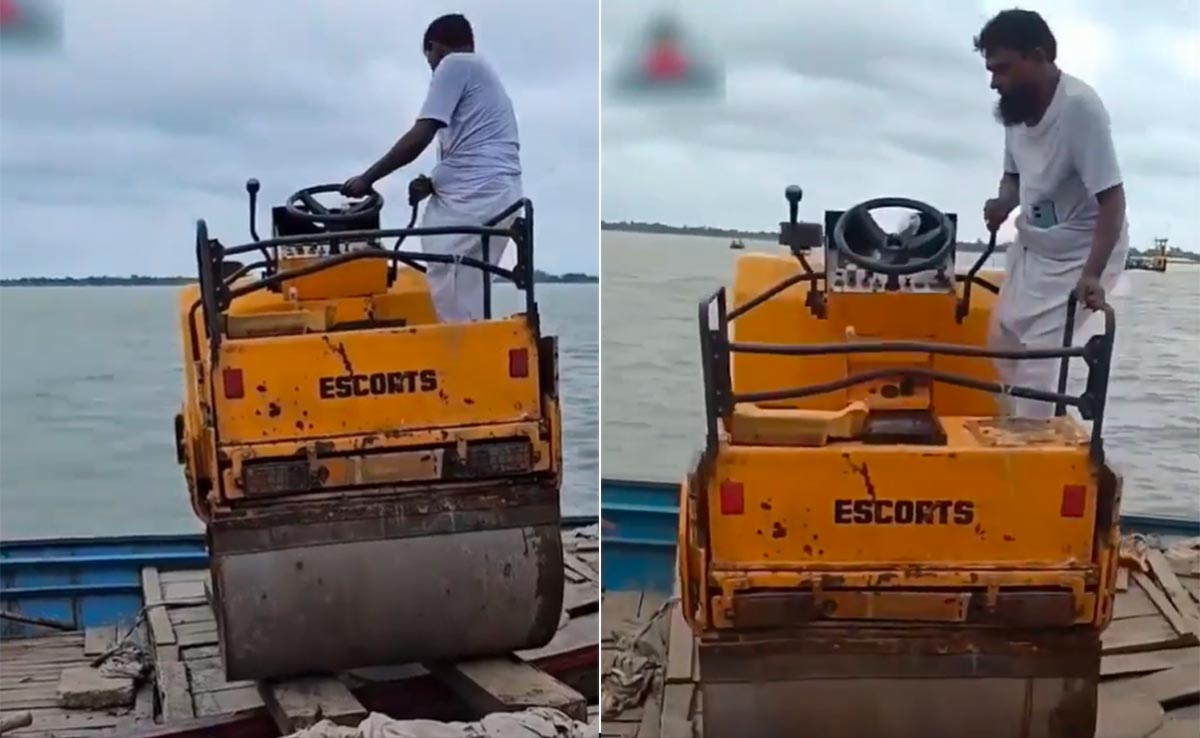 जुगाड़ के चक्कर में हाथ से चली गई लाखों की मशीन, देखें Video