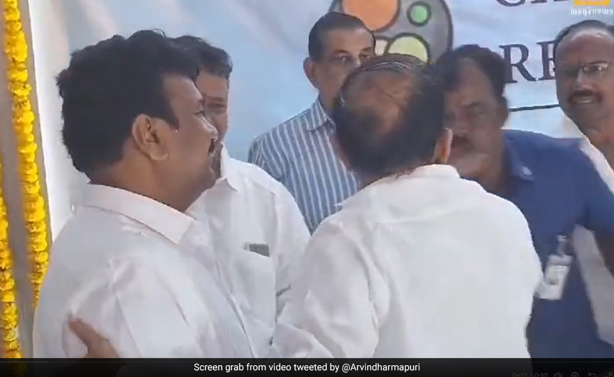 Watch: His Bouquet Came Late, KCR's Minister Slaps Guard On Stage