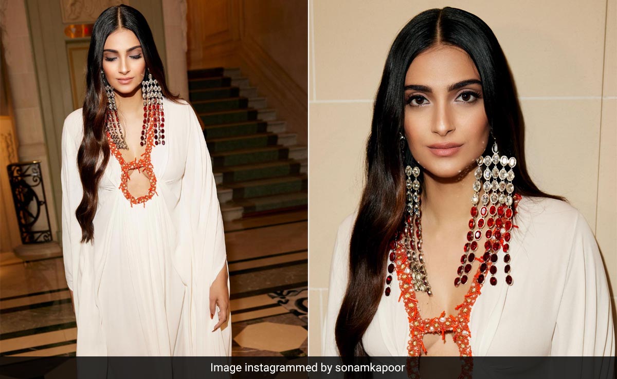 At BoF 500 Gala, Sonam Aced Risque Business In A Plunging White Valentino Dress And Over Six-Inch Danglers