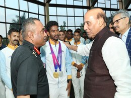 "Soldier Always Performs": Rajnath Singh Felicitates Troops Who Won At Asiad "Soldier Always Performs": Rajnath Singh Felicitates Troops Who Won At Asiad